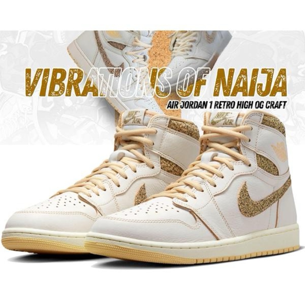 FD8631-100 Air Jordan 1 Retro High OG Craft Vibrations of Naija Basketball Snkrs